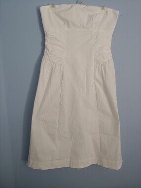 Strapless White Smocked Bodice Summer Dress
